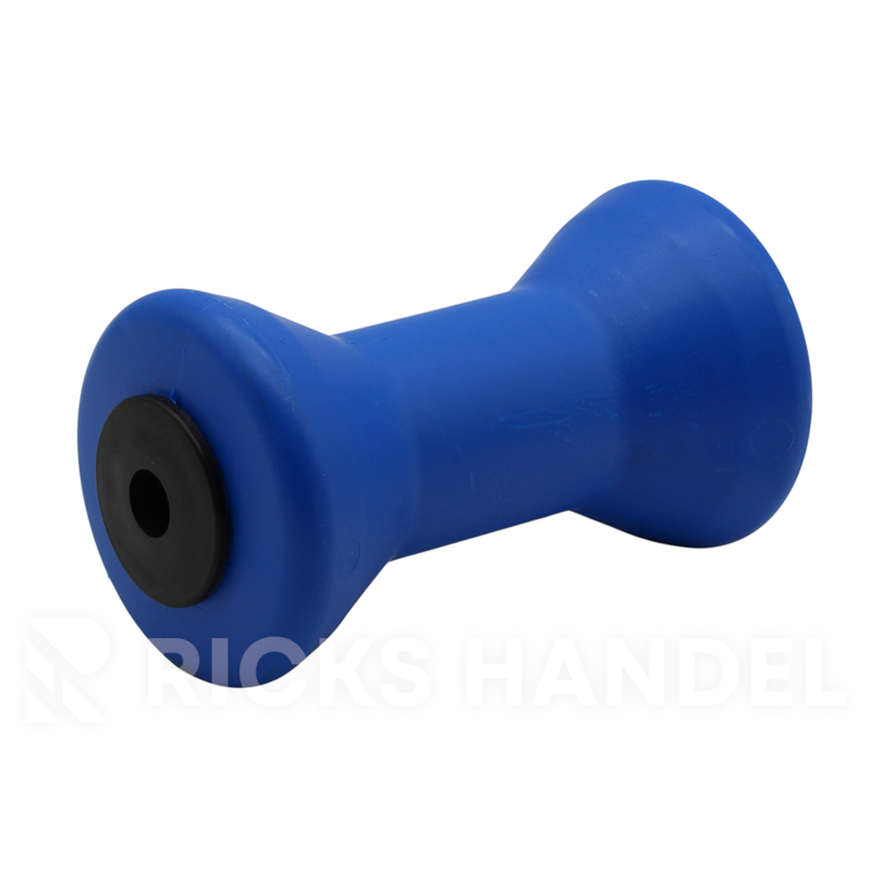 Bootrol / kielrol 200 mm kunststof blauw asgat 17 mm