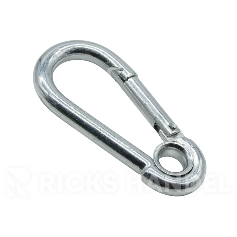 Karabijnhaak met oog verzinkt 60 x 6 mm