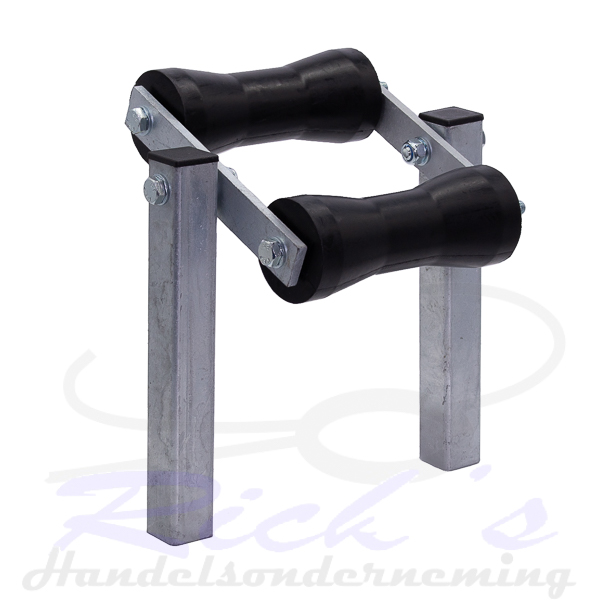 Rollenset / rollenwip 2 delig – 2 rubberen kielrollen op koker 40×40