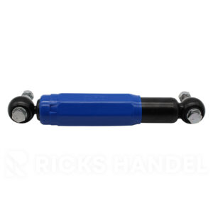 Bovenaanzicht van de demper blauw met geïntegreerde bouten en moeren.