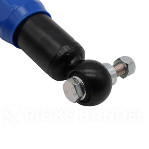 Close-up van bevestigingsoog van AL-KO Octagon schokdemper blauw met ingebouwde bout M12.