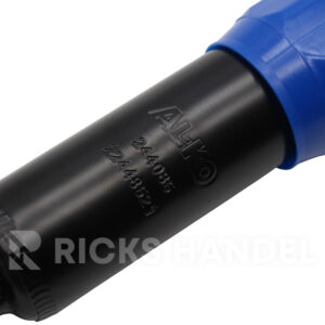Close-up van de zuigerstang van de AL-KO Octagon schokbreker blauw 1350 kg