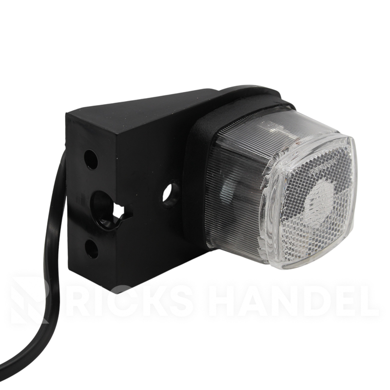 Breedtelamp Aspöck Squarepoint wit gemonteerd op voet met 40 cm kabel