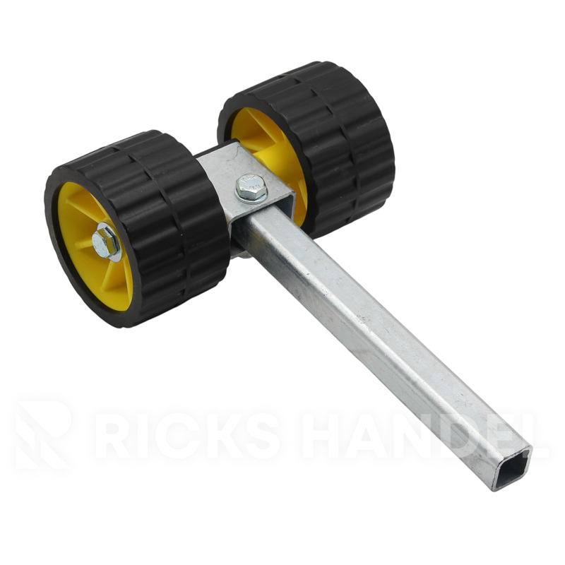 Kimrolset kunststof rollen 75x120 mm geel/zwart - Stelpijp 30x30x300 mm