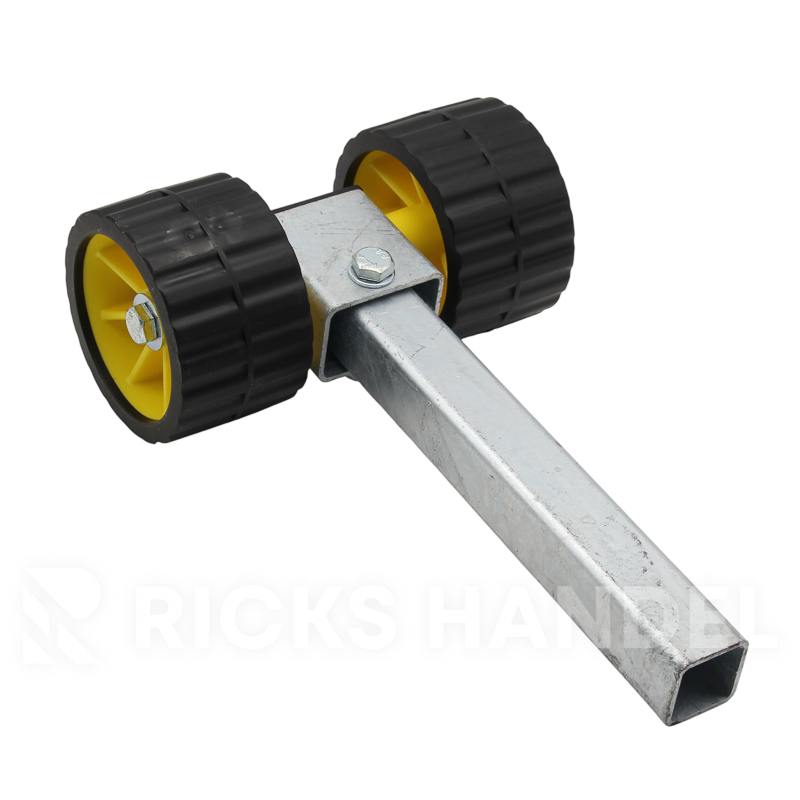 Kimrolset kunststof rollen 75×120 mm geel/zwart – Stelpijp 40x40x300 mm